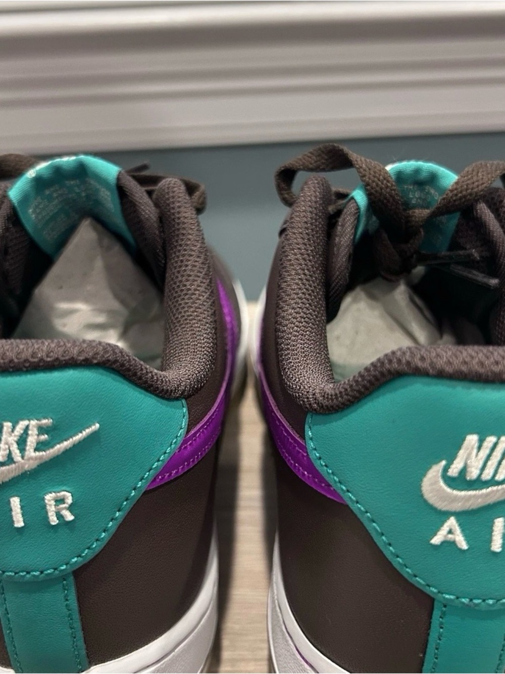Nike Air Force 1 Low "Baroque Brown/Vivid Purple" ID# IM2368-237 Men’s 8.5 NWOB - Picture 10 of 11